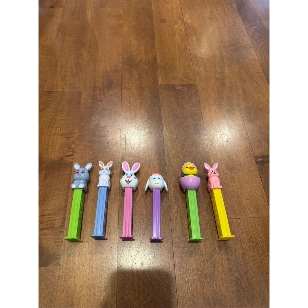 Easter PEZ DispenserβLot of 6 Bunny Lamb Chick Spring Candy Dispensers Collectio